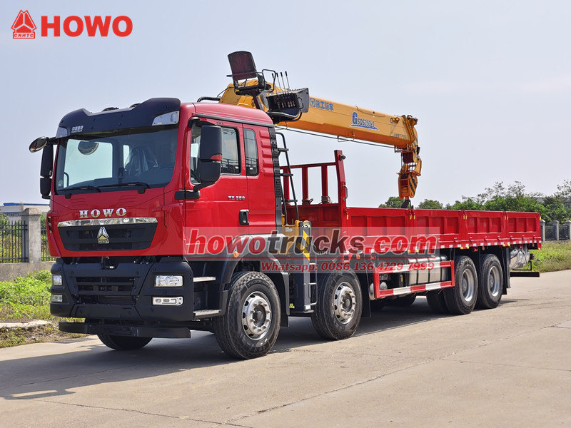 HOWO 12 wheeler truck with crane