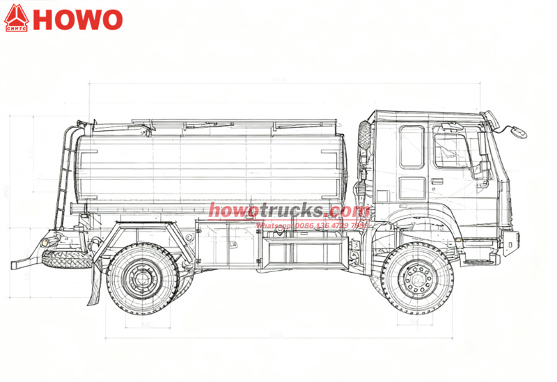 Howo off road fuel tank truck