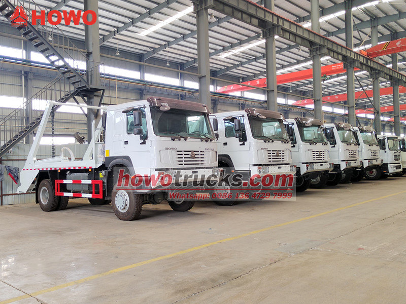 HOWO skip loader garbage trucks for export