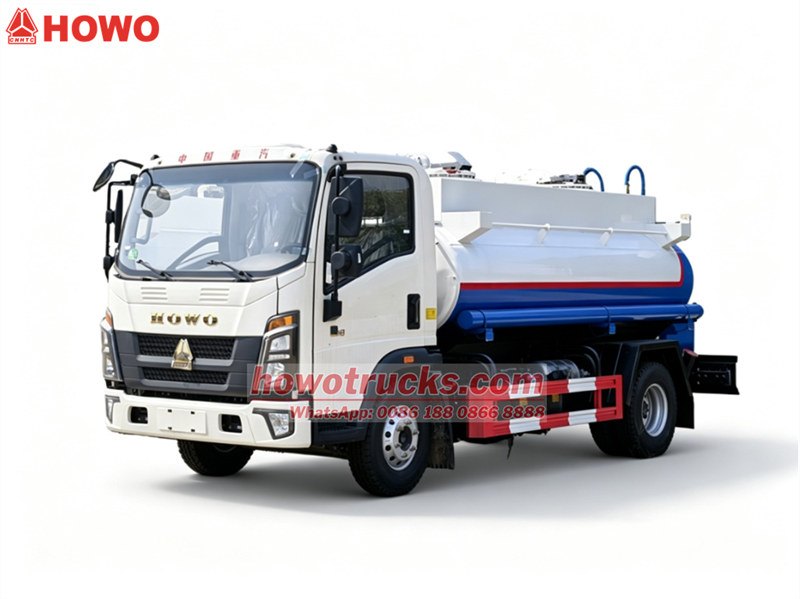 HOWO 5000L steel water hauling tanker - CS卡车